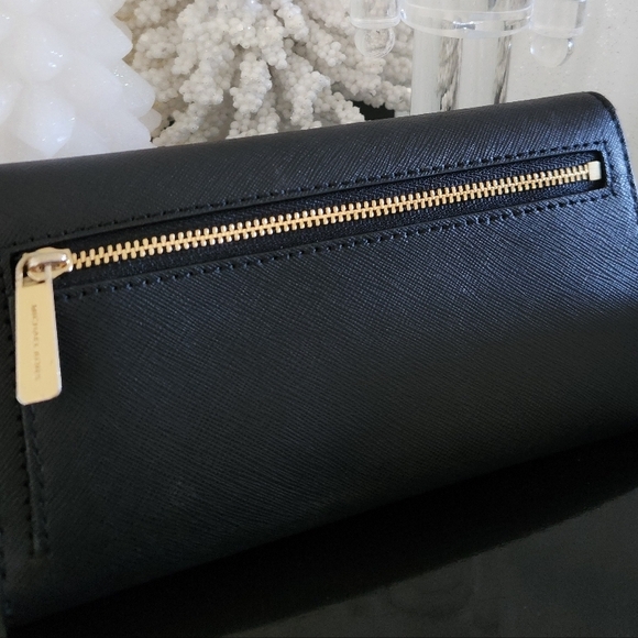 Michael Kors Black Karla Trifold wallet. NWOT. Gorgeous! - Picture 6 of 7